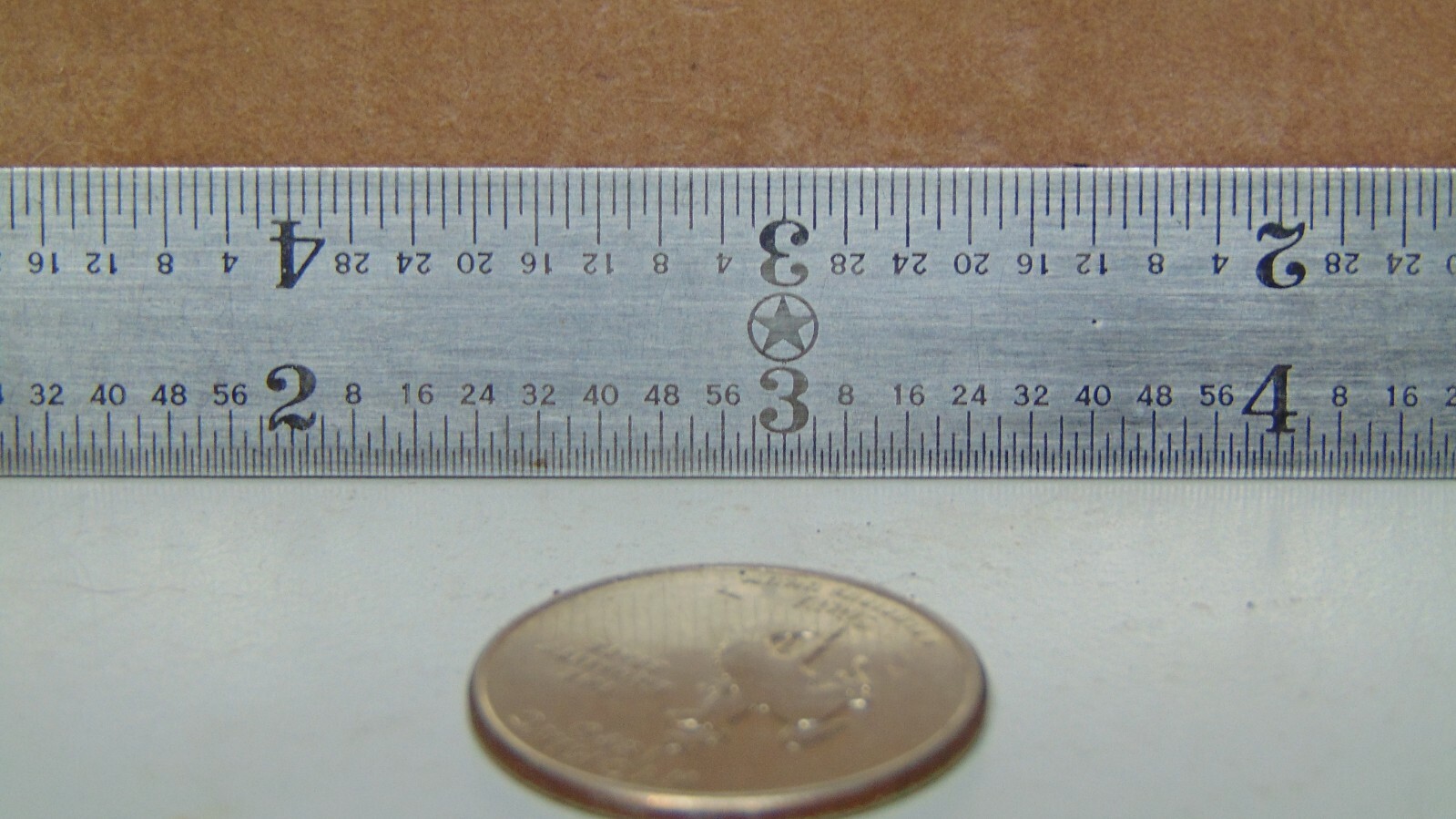 VINTAGE STAR IN A CIRCLE 6″ STAINLESS STEEL RULER USA