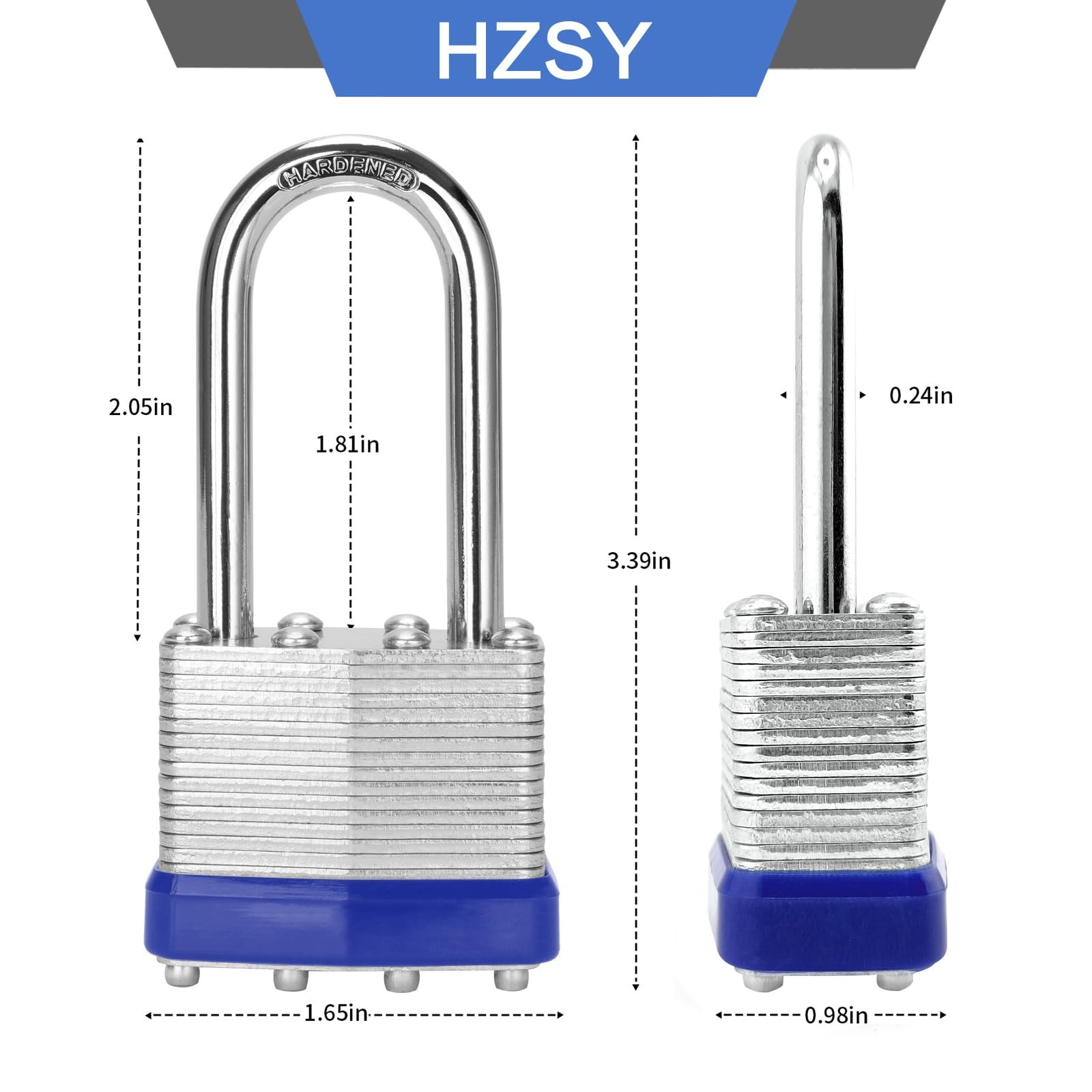 Padlocks Keyed Alike 6 Pack, Laminated Steel Padlock 19/16″, 40mm