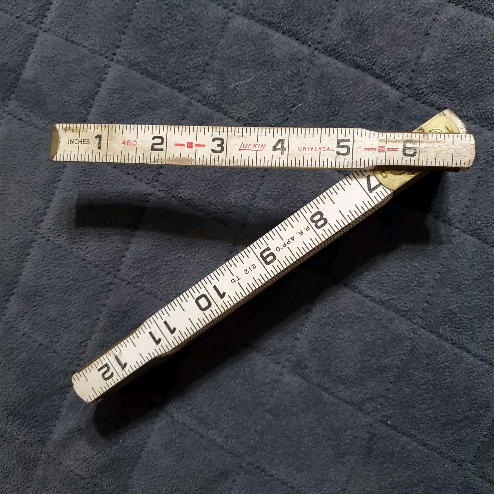 Vintage Lufkin White 460 Wood Universal Folding Stick Ruler 72”