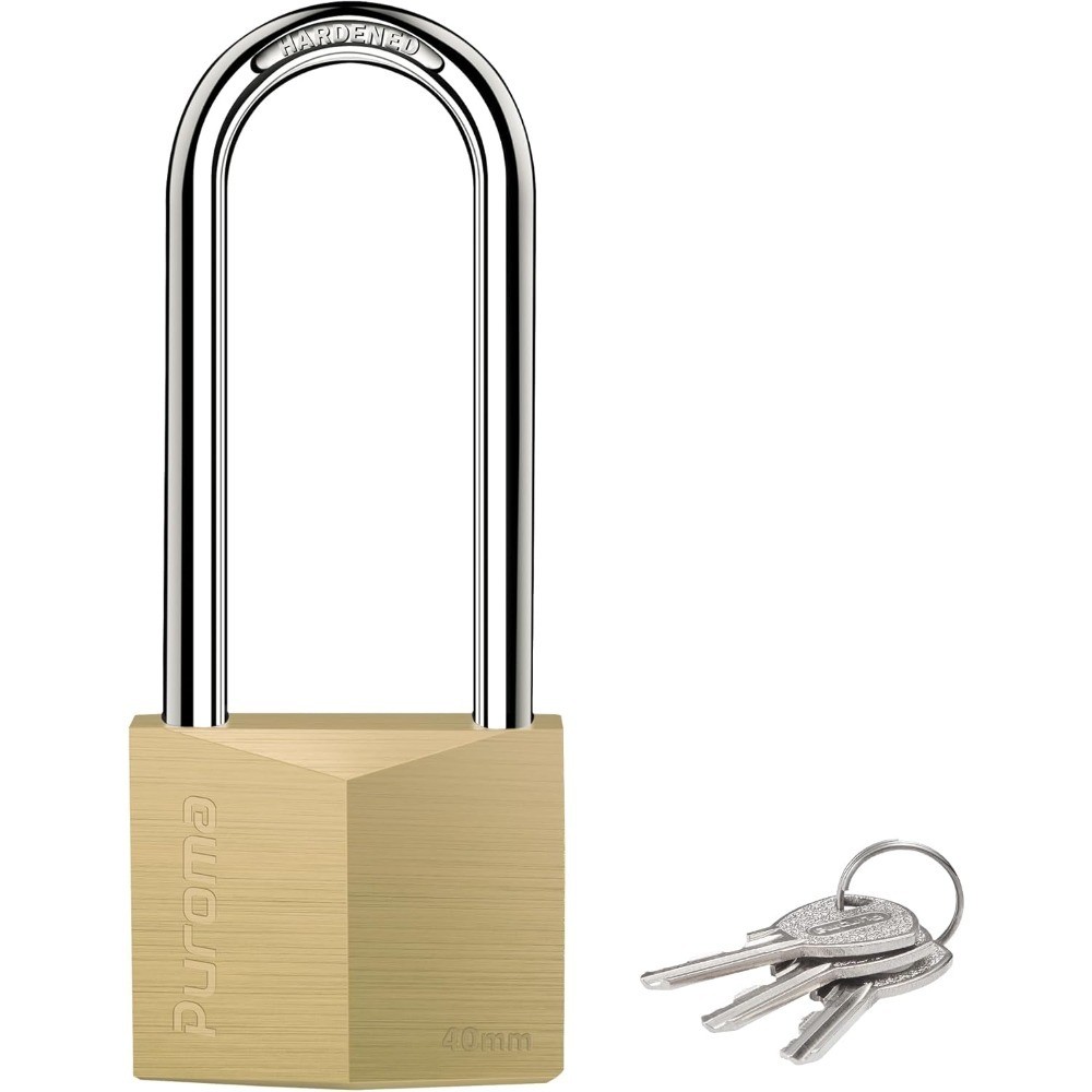Keyed Padlock Waterproof Solid Brass Lock with Keys for Shed Storage Unit School