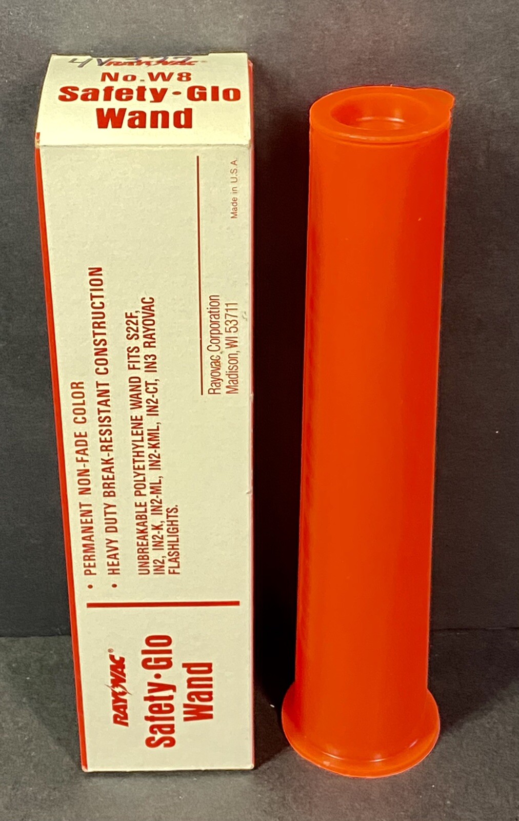 Vintage Rayovac Flashlight Safety Glo Traffic Wand NOS NIB Advertising battery R