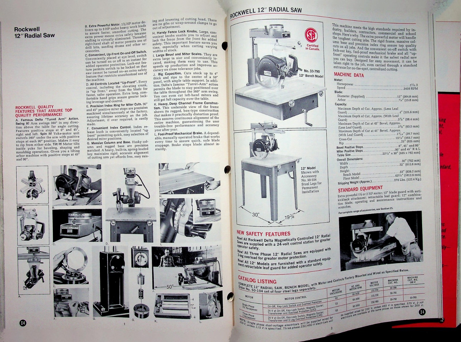 Vtg 1975 Rockwell Industrial Machinery Catalog Delta (100+ Pgs.)