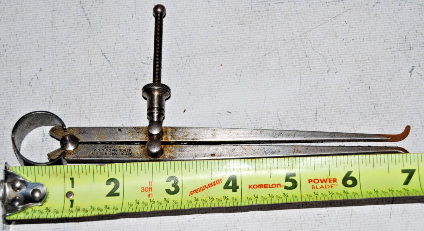 Vintage Starrett & Athol Machine Co. Machinist Tool Lot 6″ & 4″ Calipers/Divider