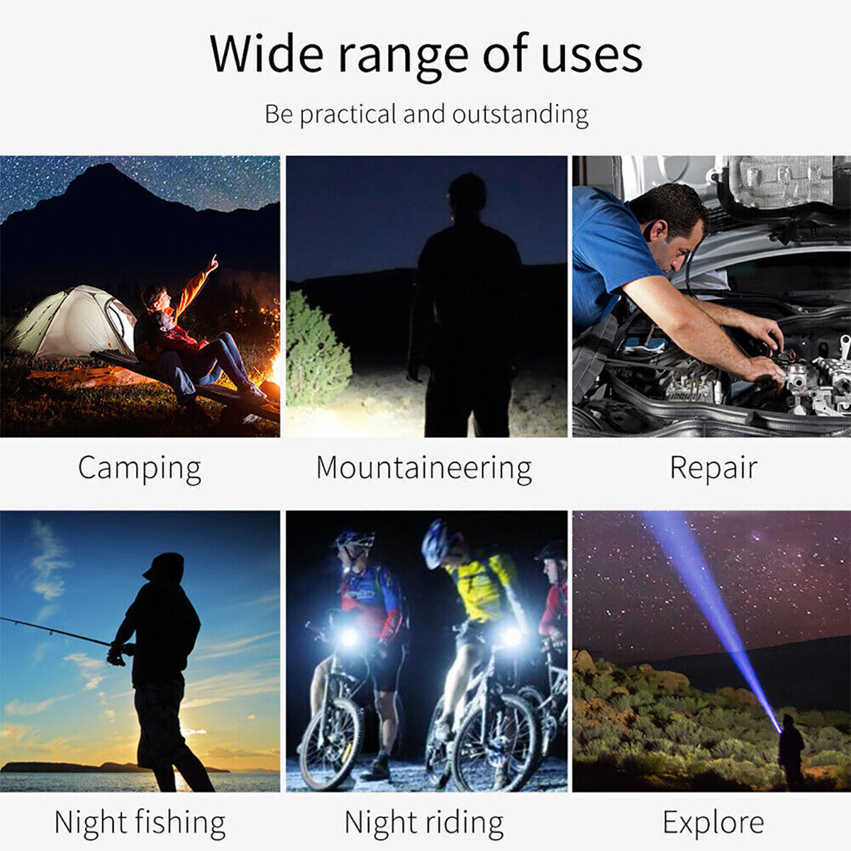 Super Bright Powerful Flashlight waterproof Rechargeable Zoom Torch Tactical LED
