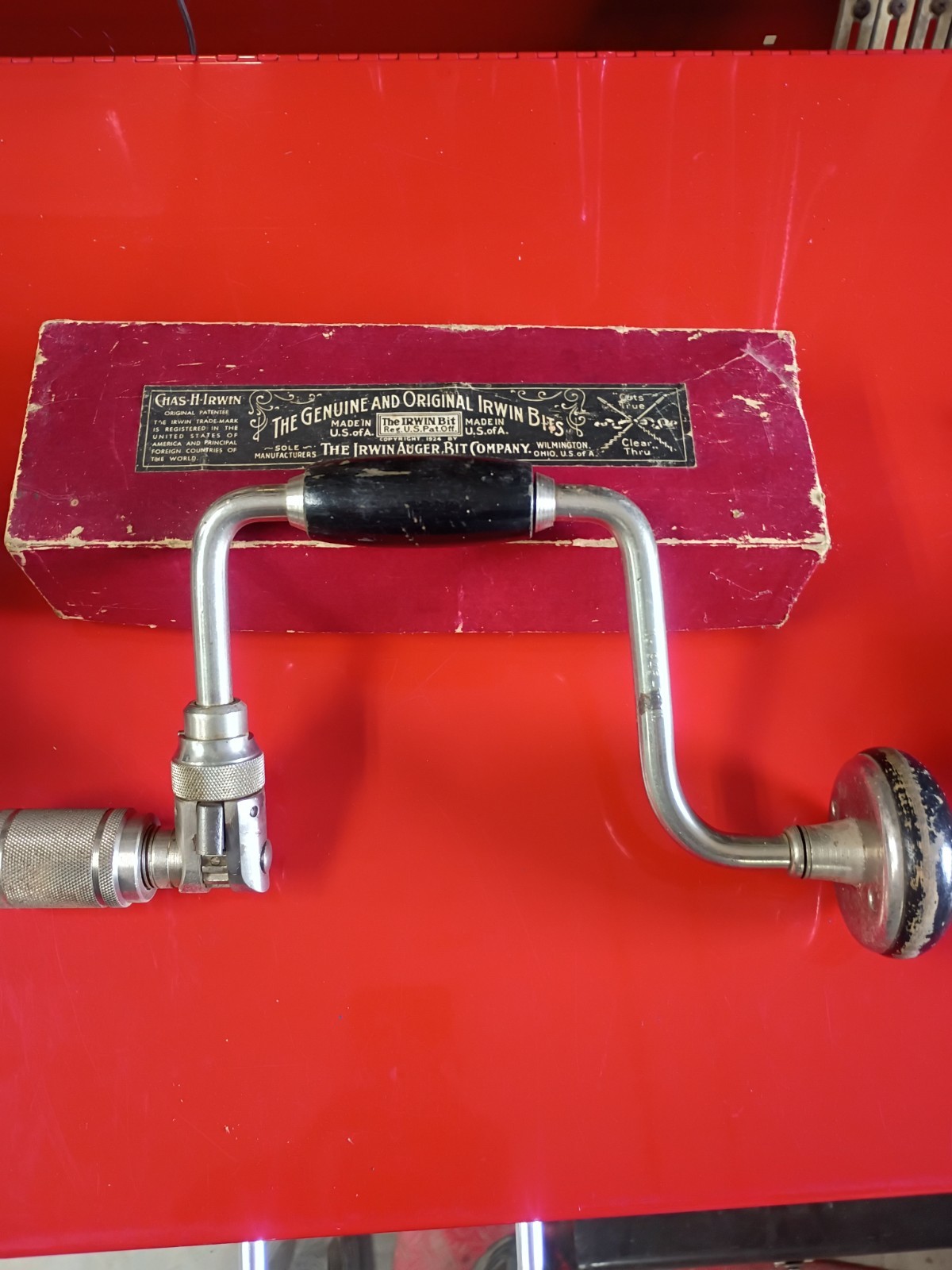 Vintage No.945 10″ Brace Hand Wood Drill/Vintage Set Of Irwin 62T Auger Bit Kit