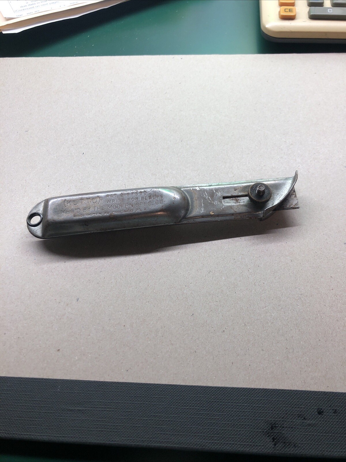 Vtg KUTTO Utility Knife Box Cutter By Modern Spec Co