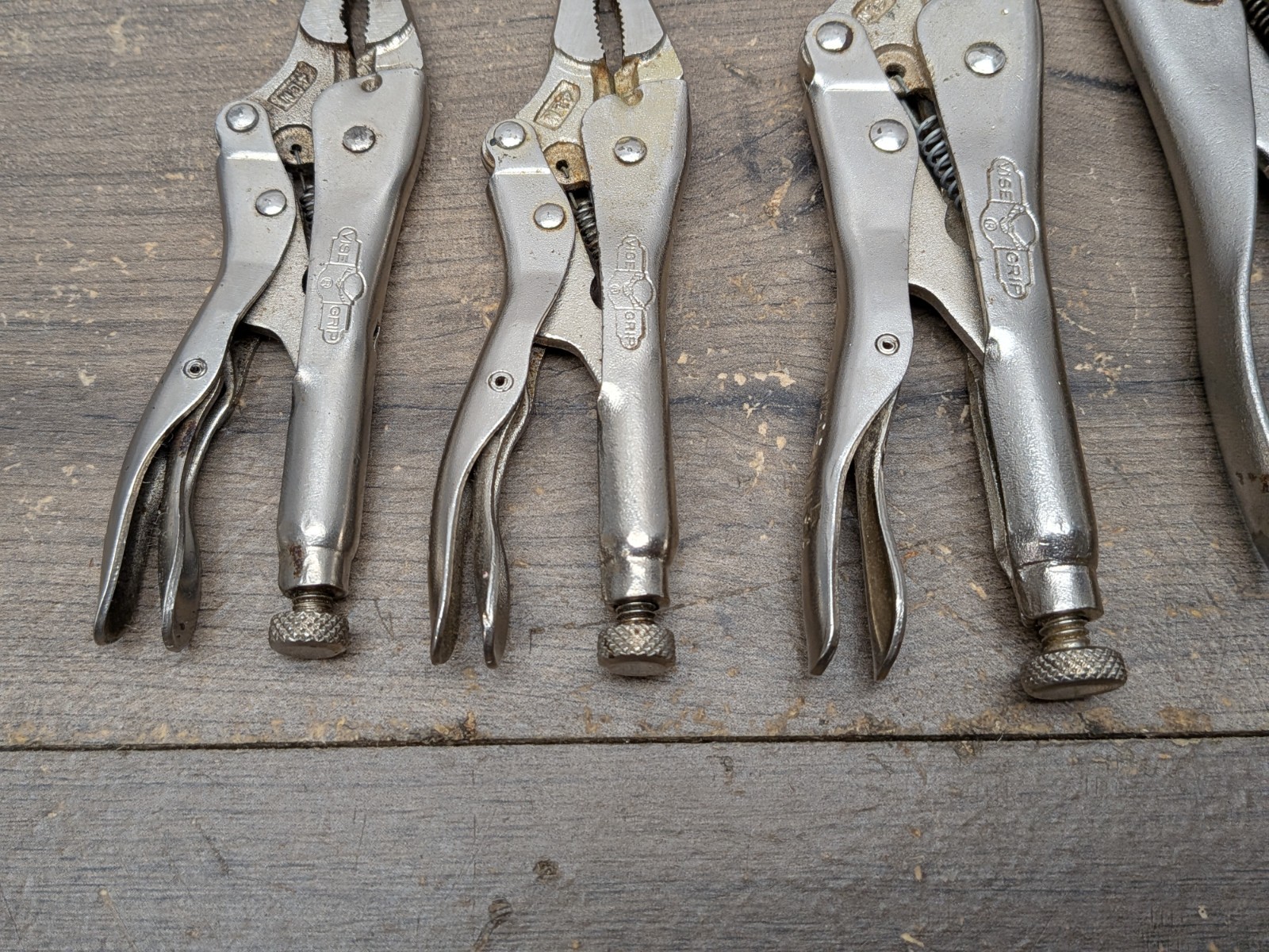 VINTAGE PETERSEN VISE GRIPS 4LN, 6LN, LOCKING PLIERS, WIZARD HR1206 USA, 5PC