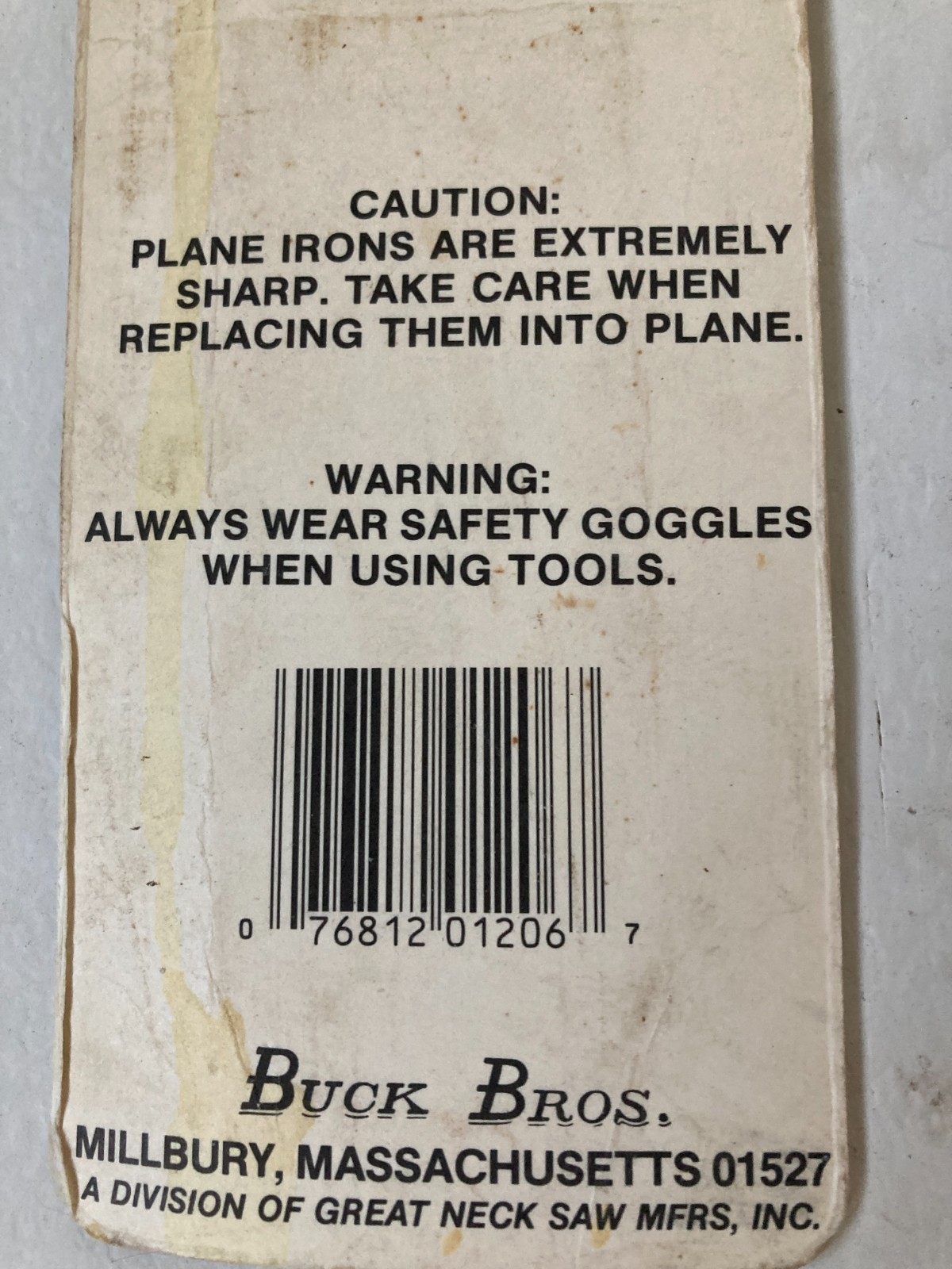 Buck Bros 1 5/8 Inch Plane Iron USA Set of 3 Blades OEM NOS Sealed