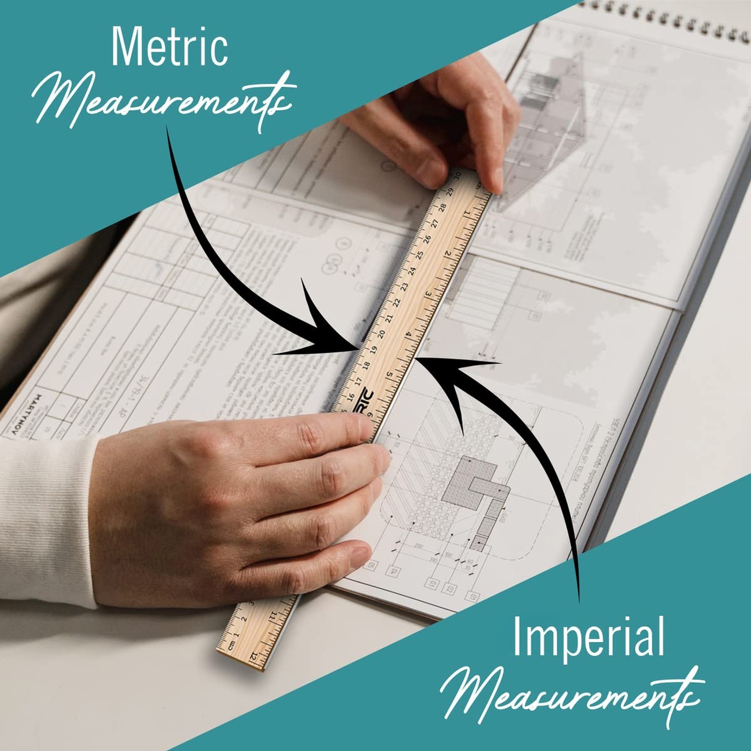 Rulers 24 Pack – Rulers 12 Inch, Wood Ruler with Metal Edge Greta for School,…