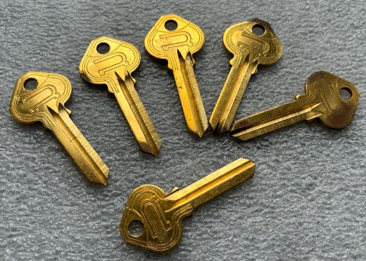 RU20 Jet Brand Key Blank Lot Of 6 Uncut RU-20 Brass Tone