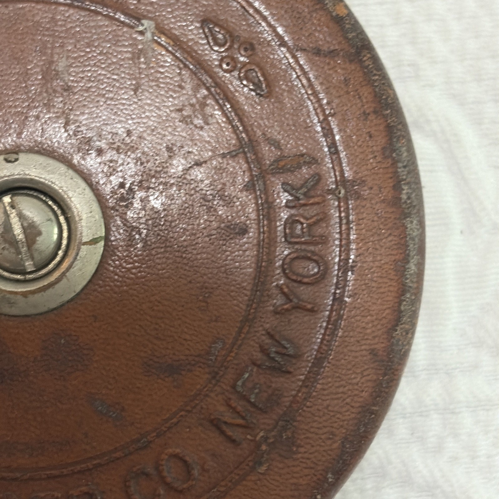VINTAGE KEUFFEL & ESSER CO. NY “The Piccolo” LEATHER Bound TAPE MEASURE 50 Feet
