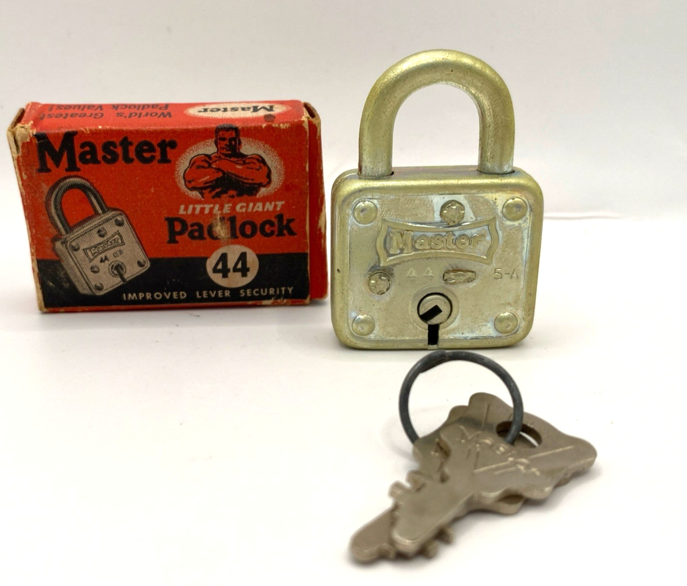 Vintage Master Lock Little Giant Padlock #44 in Box