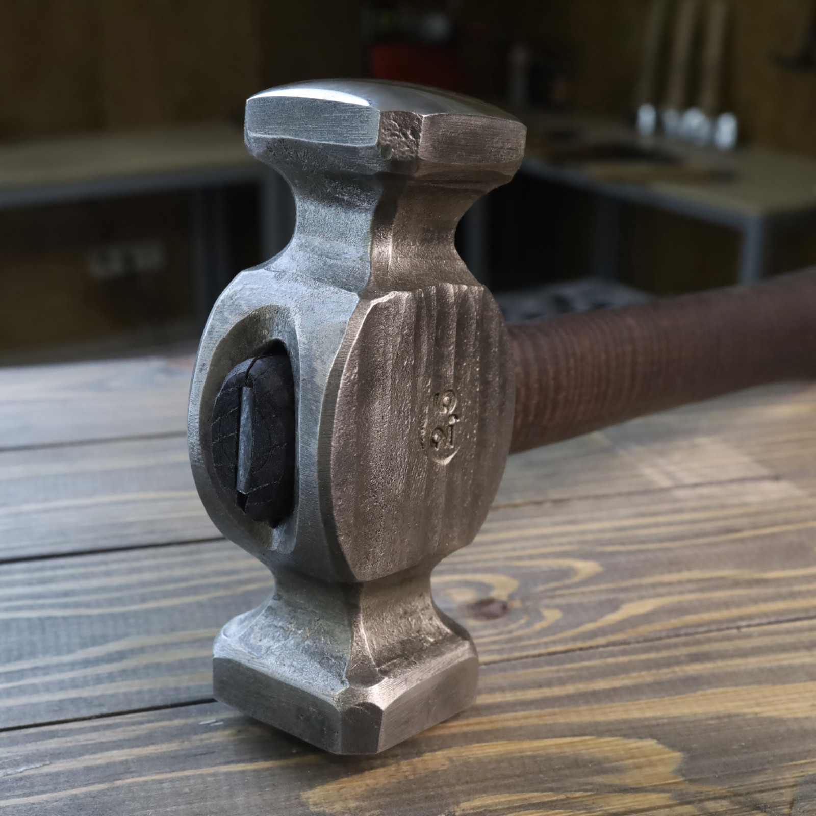 Blacksmith Rounding Hammer 3.5 lb Hand Forged AISI 1045 Steel Ash Handle Tool
