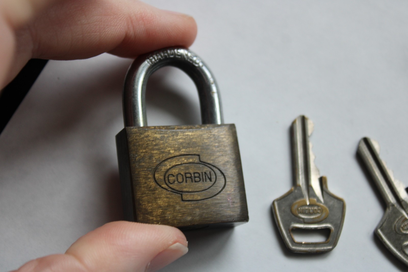Vintage Corbin Lock – Solid Brass 3″ Padlock with Key (3 Keys)