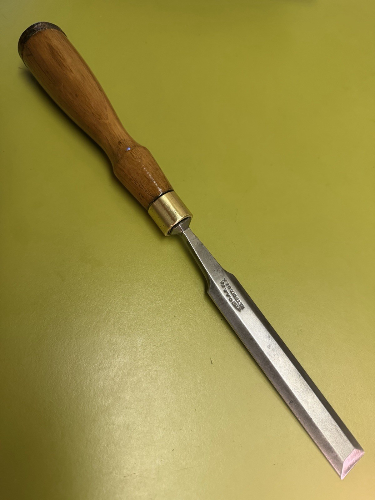 *RARE* 1919 vtg CAS Co (C. Strelinger) B/E Tang DOVETAIL Chisel DETROIT history!