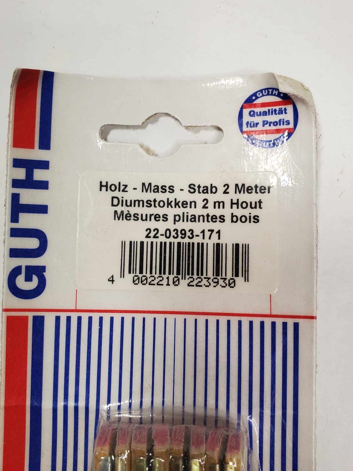 Vintage Lot 2 GUTH Wood 2 Meter Folding Ruler – NOS NEW – 22-0393-171