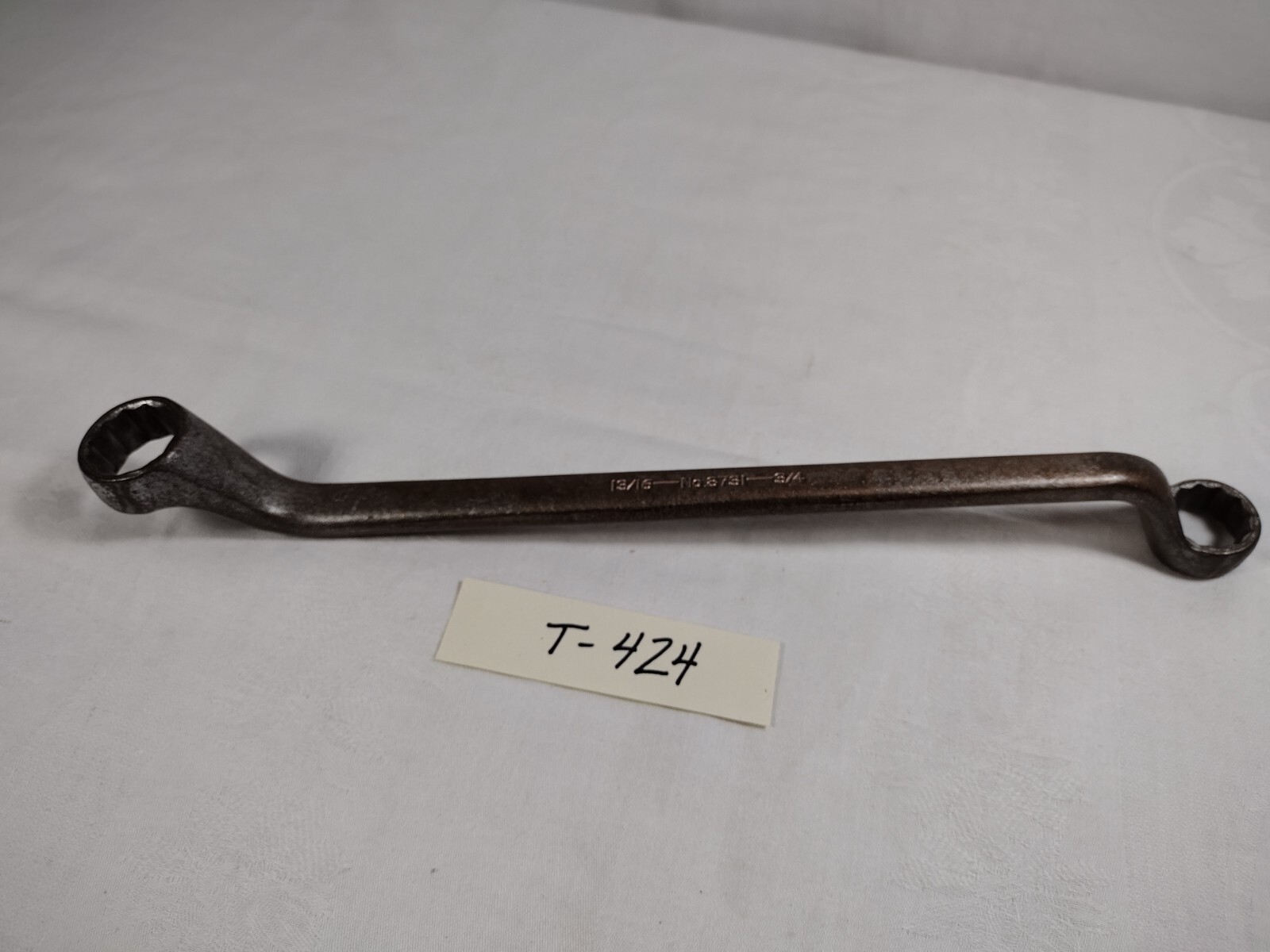 Vtg Williams Superrench USA 13/16 x 3/4” Offset Box End Wrench #8731 SAE 12 Poin