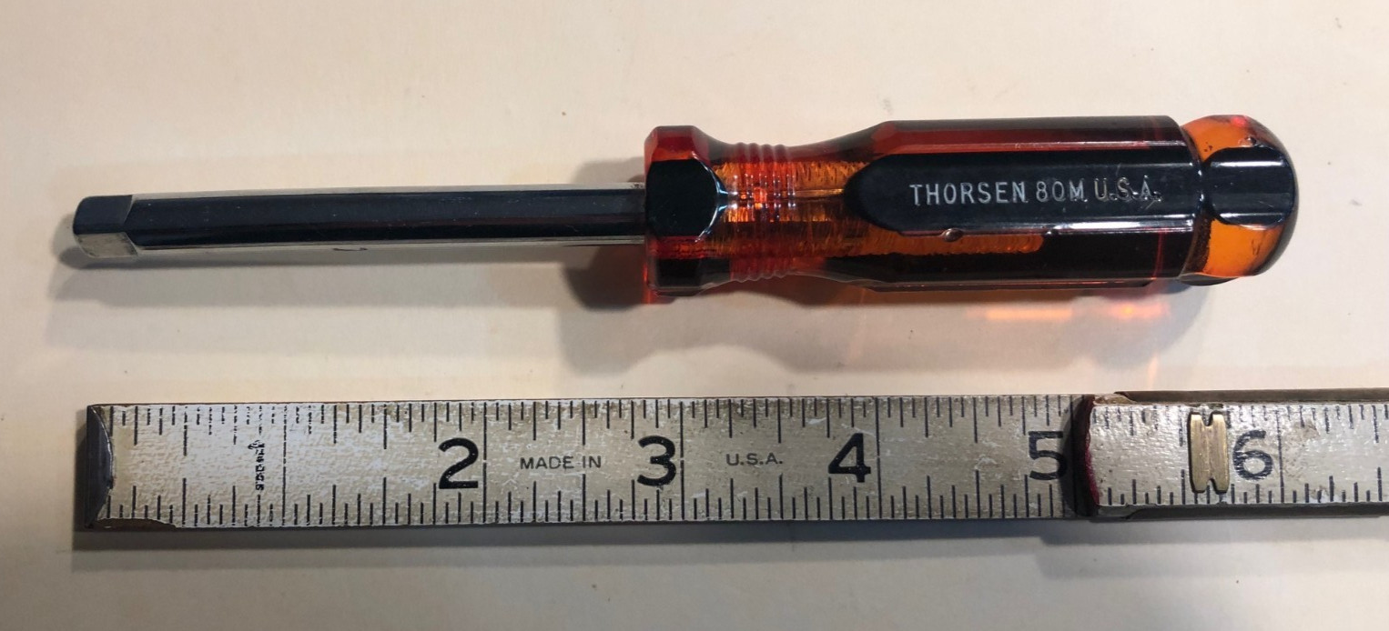 vintage Thorsen USA No. 80M 1/4″ drive spinner handle – excellent