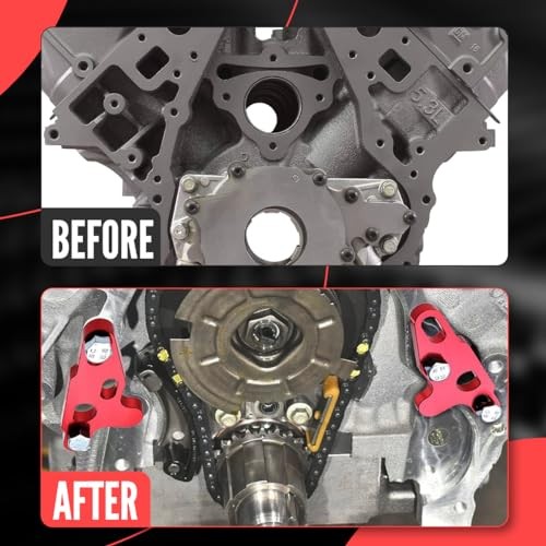 2Pcs Oil Pump Alignment Tool,Billet Aluminium Oil Pump Guide Kit Tool Cam RED