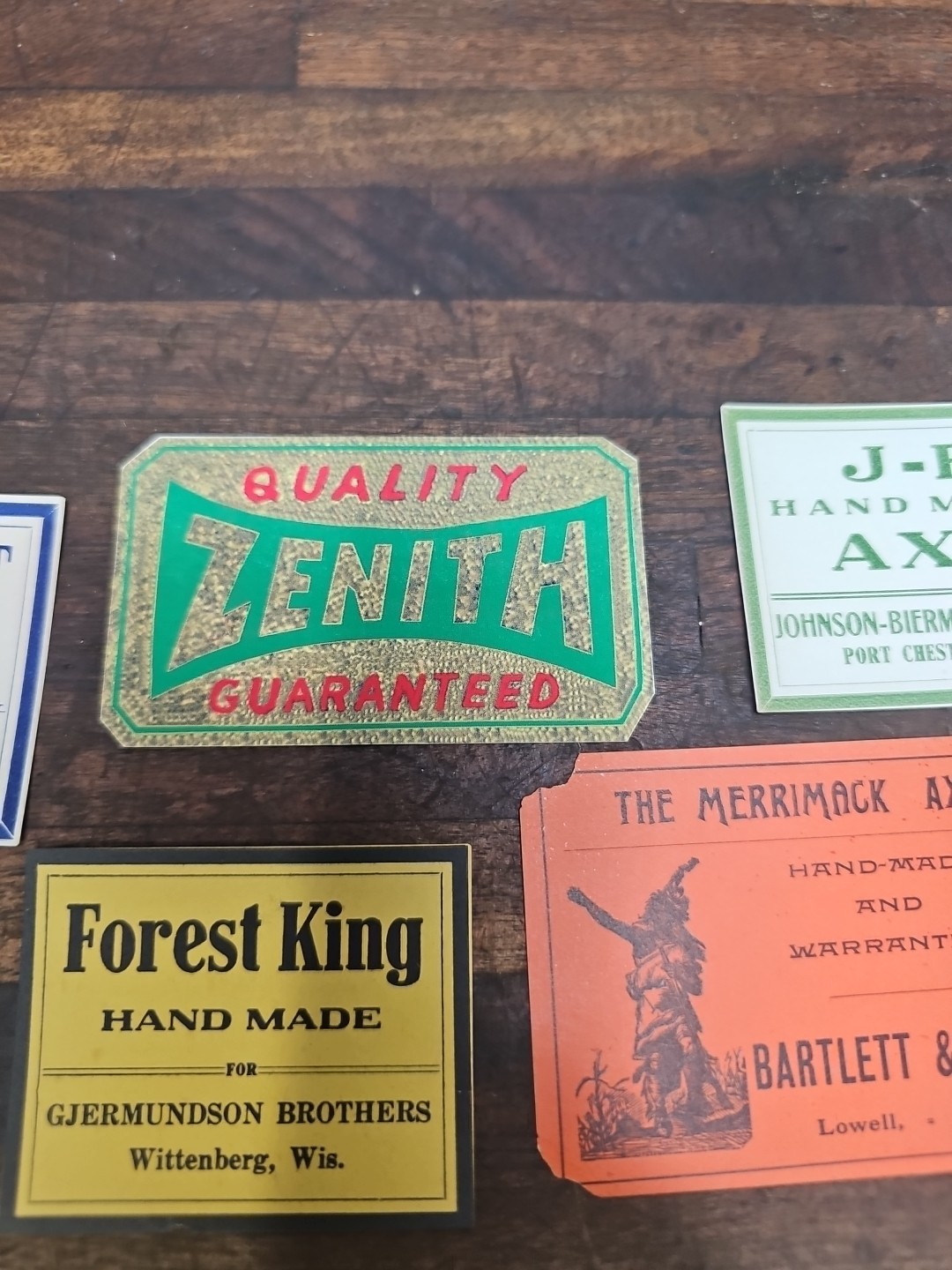 G37- Collection of vintage axe head labels (18)