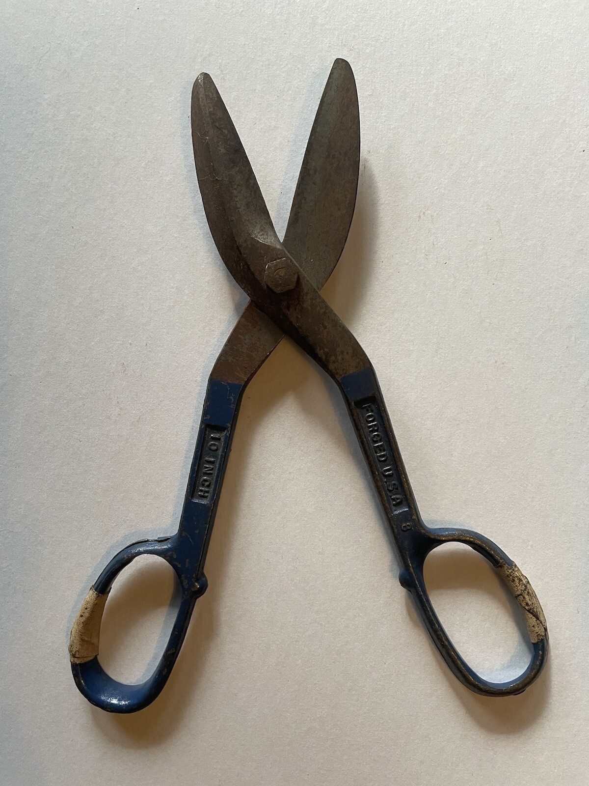 Blue Bird #010 Shears Tin Snips Scissors 10” Forged USA Vtg