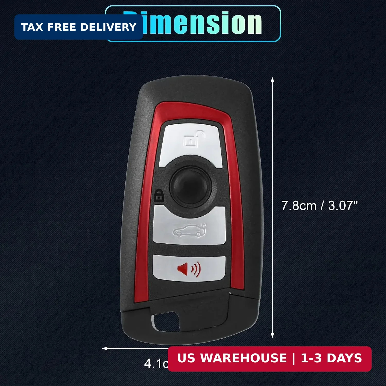 X AUTOHAUX 4 Button Replacement Keyless Entry Remote Control Key Fob Case Cover