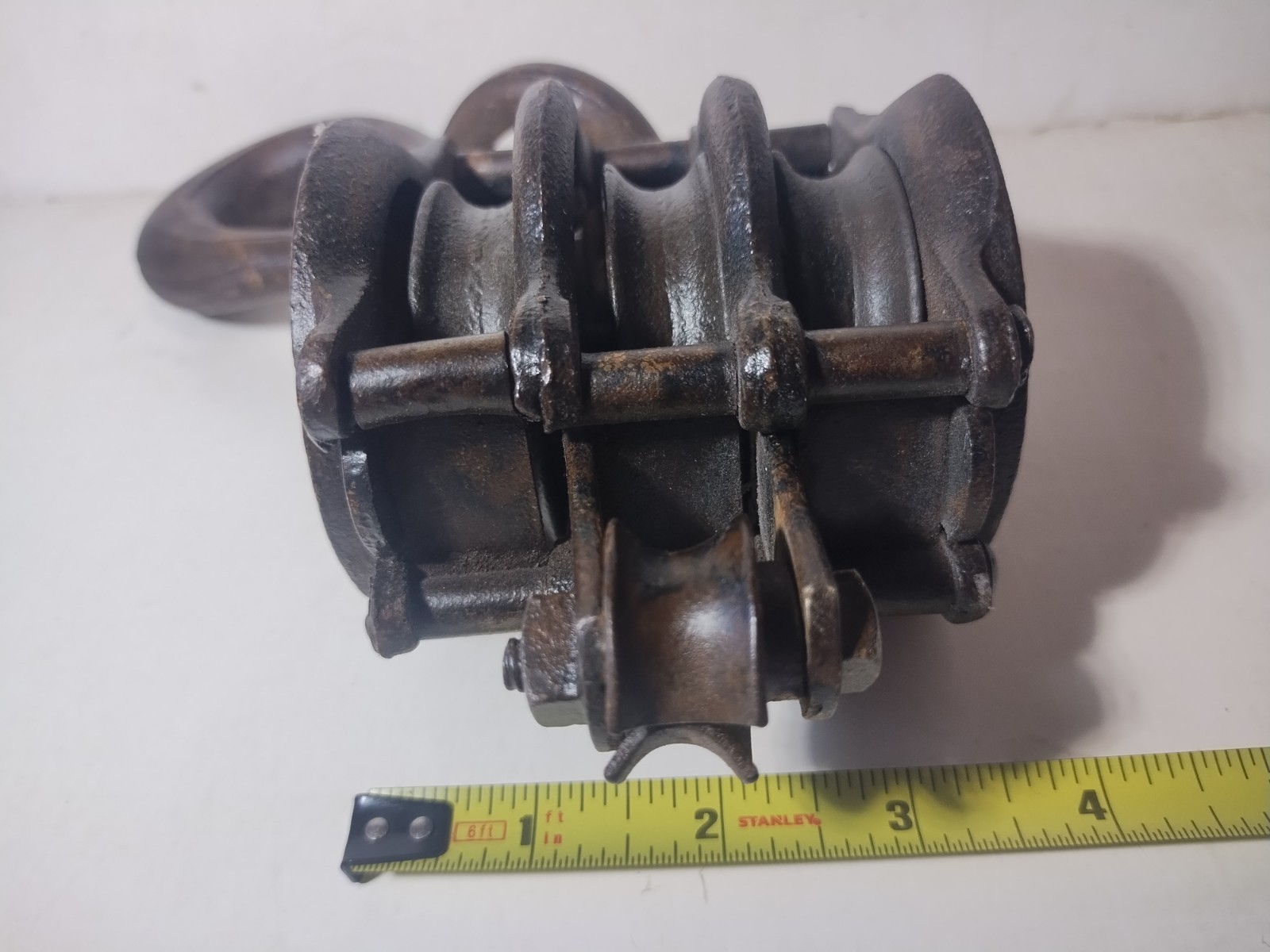 Antique Cast Iron Madesco Triple Pulley #4 Easton PA 1890-1920 Heavy
