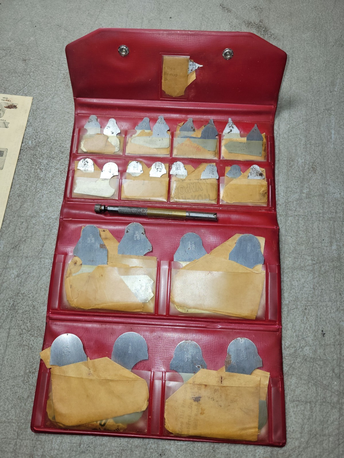 Vintage Lufkin No 77CX Radius Gage Set complete but some surface rust present