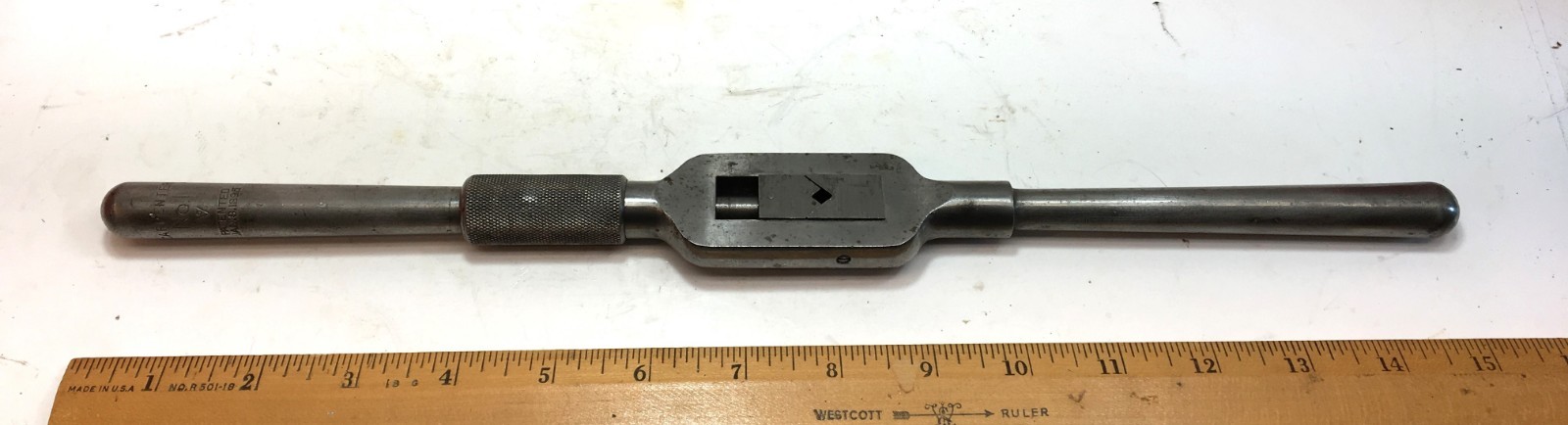 Vintage J.M. Carpenter No. 1 CV – Tap Handle for 1/4″ – 3/4″ Pat. JAN 18 1895