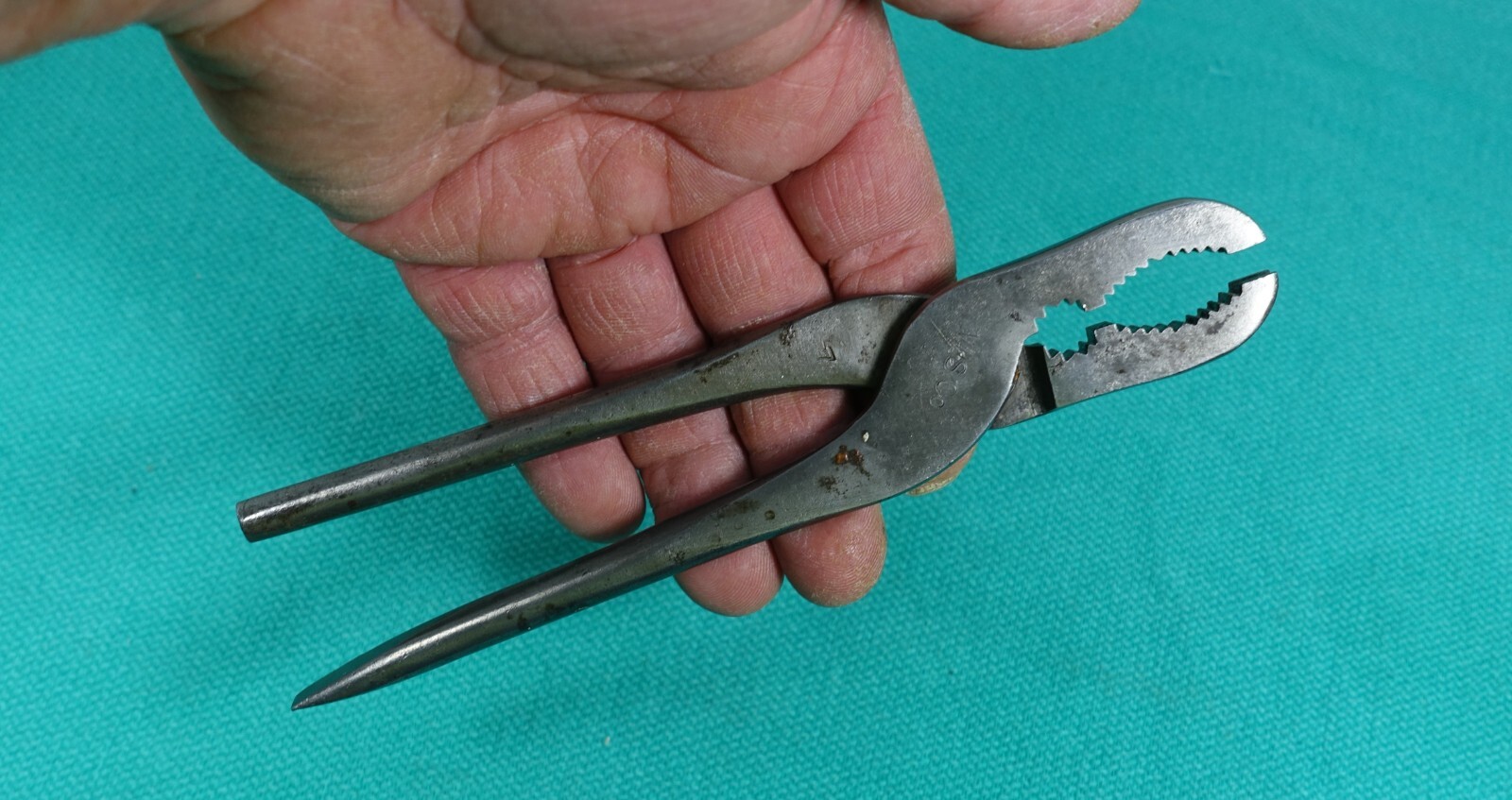 Wm. Schollhorn Co. WS Co. # 7 Gas/Burner Pliers w/ Flathead Handle Rare Antique
