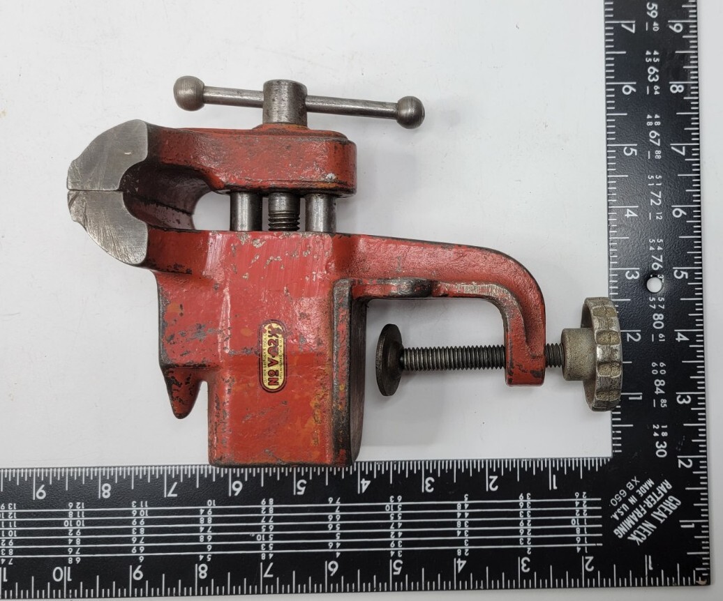 Vintage Luther Grinder & Tool Clamp-On Bench Vise 2 11/16” Wide Jaws – #V22 1/2