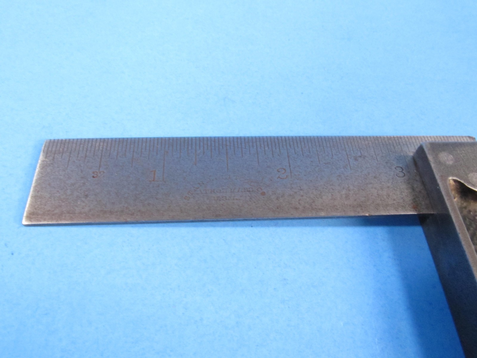 uncommon 3″ Standard Tool Co Athol Massachusetts try square w/ cast iron handle