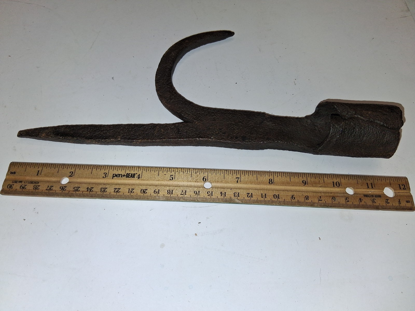 Antique Wrought Forged Logging Hook Boat Hook Head Ice Pike Blacksmith Primitive