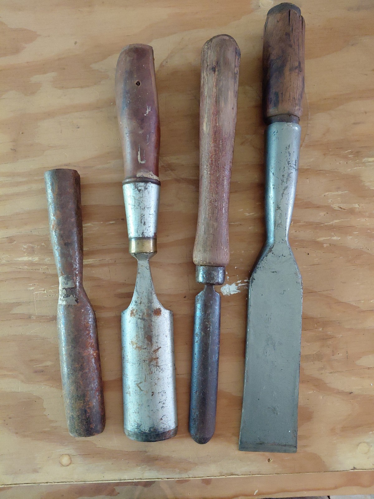 New Bould Cast Steel Misc Vintage Hand Chisels Lot Of 4 Chisel Set