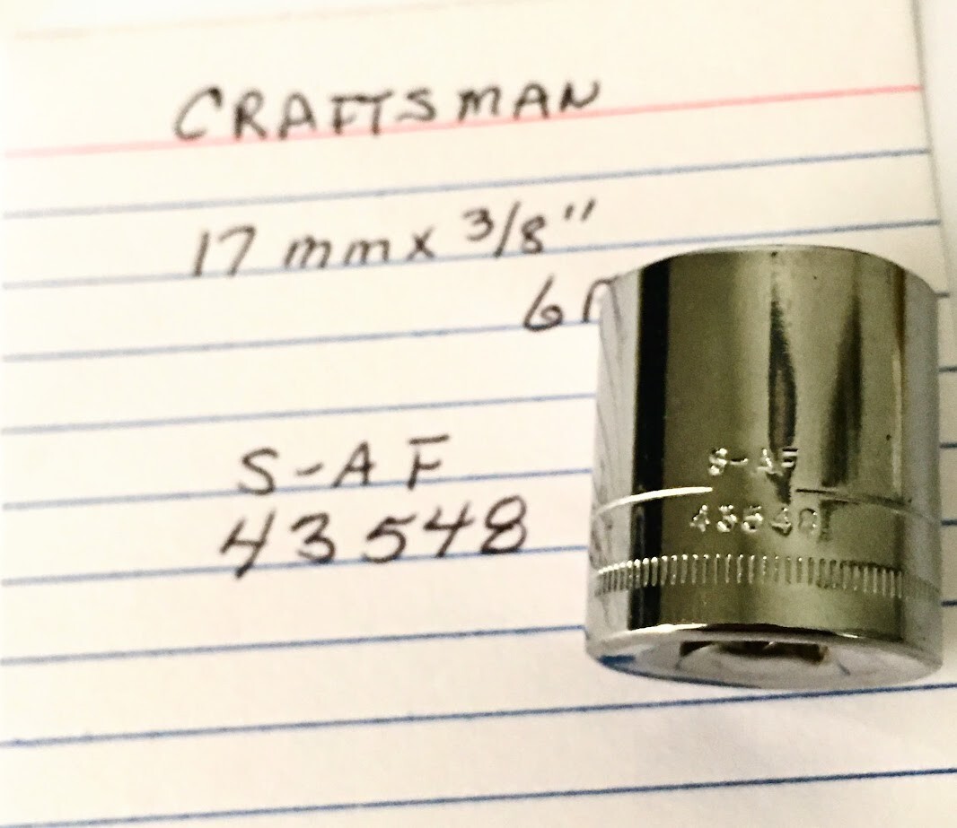 Craftsman 17mm x 3/8″ Standard Socket – S-AF 43548 – 6 Pt – Free USA Shipping