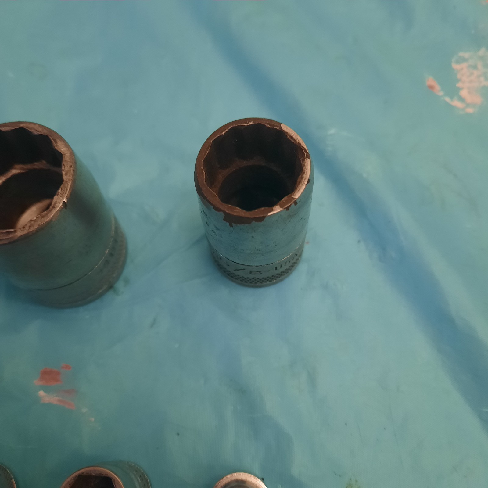 Vintage S-K, Wayne 1/2 & 1/4 Drive Knurled Sockets. 7 Piece USA. See Description