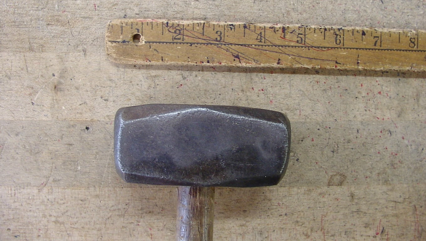 Vntg Warwood 3 lb Hand Drilling Hammer,3-13/16″ Head,W/1-5/8″Oct.Faces,VGC