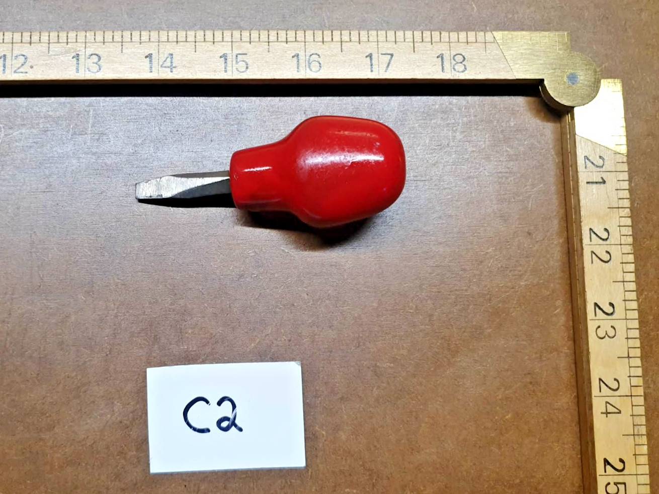 Vintage Stanley Red Stubby Handle Screwdriver Mechanic Tools Engineering
