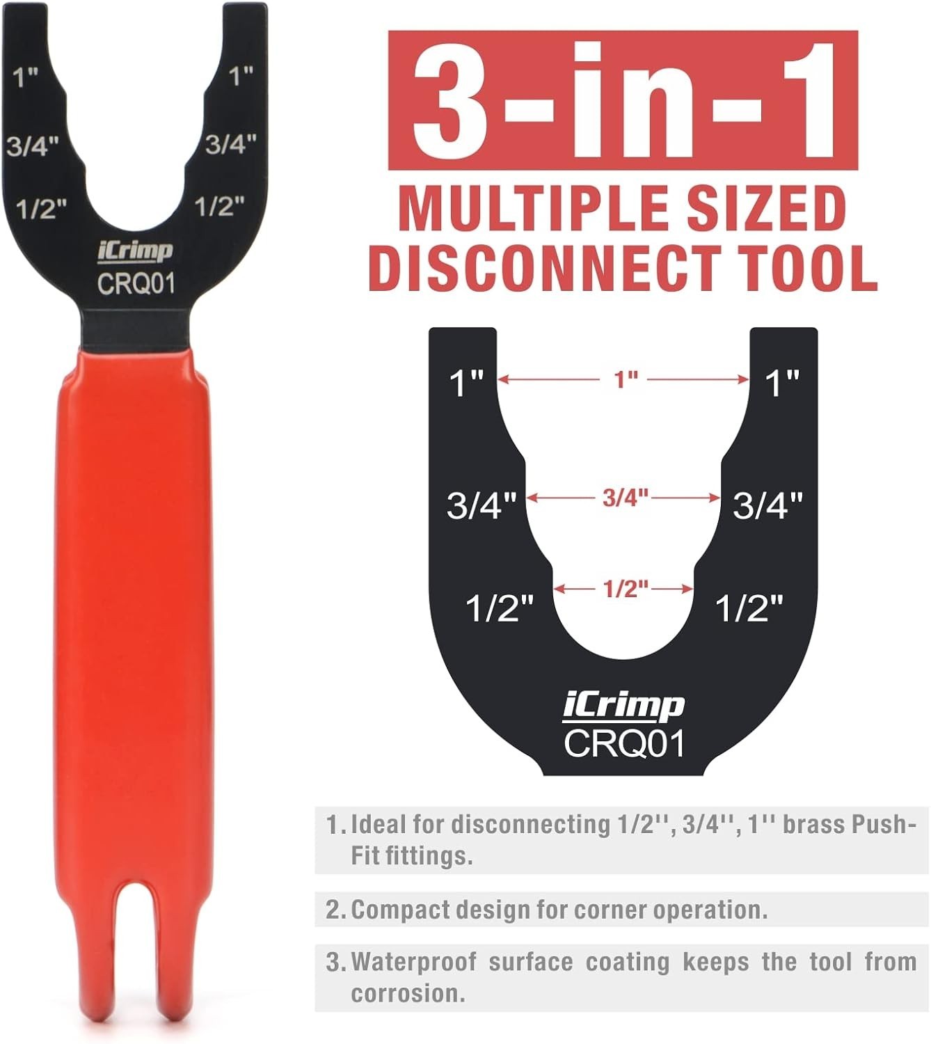 Disconnect Tong Sized 1/2″,3/4″,1″, Removal Tool,Used For Demount Sharkbite New