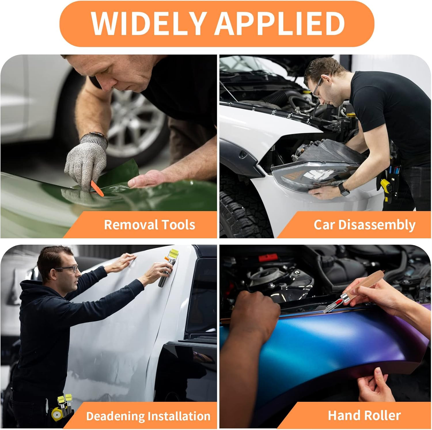 8 Pieces Car Sound Deadening Roller Headliner Roller Auto Trim Removal Tool Set