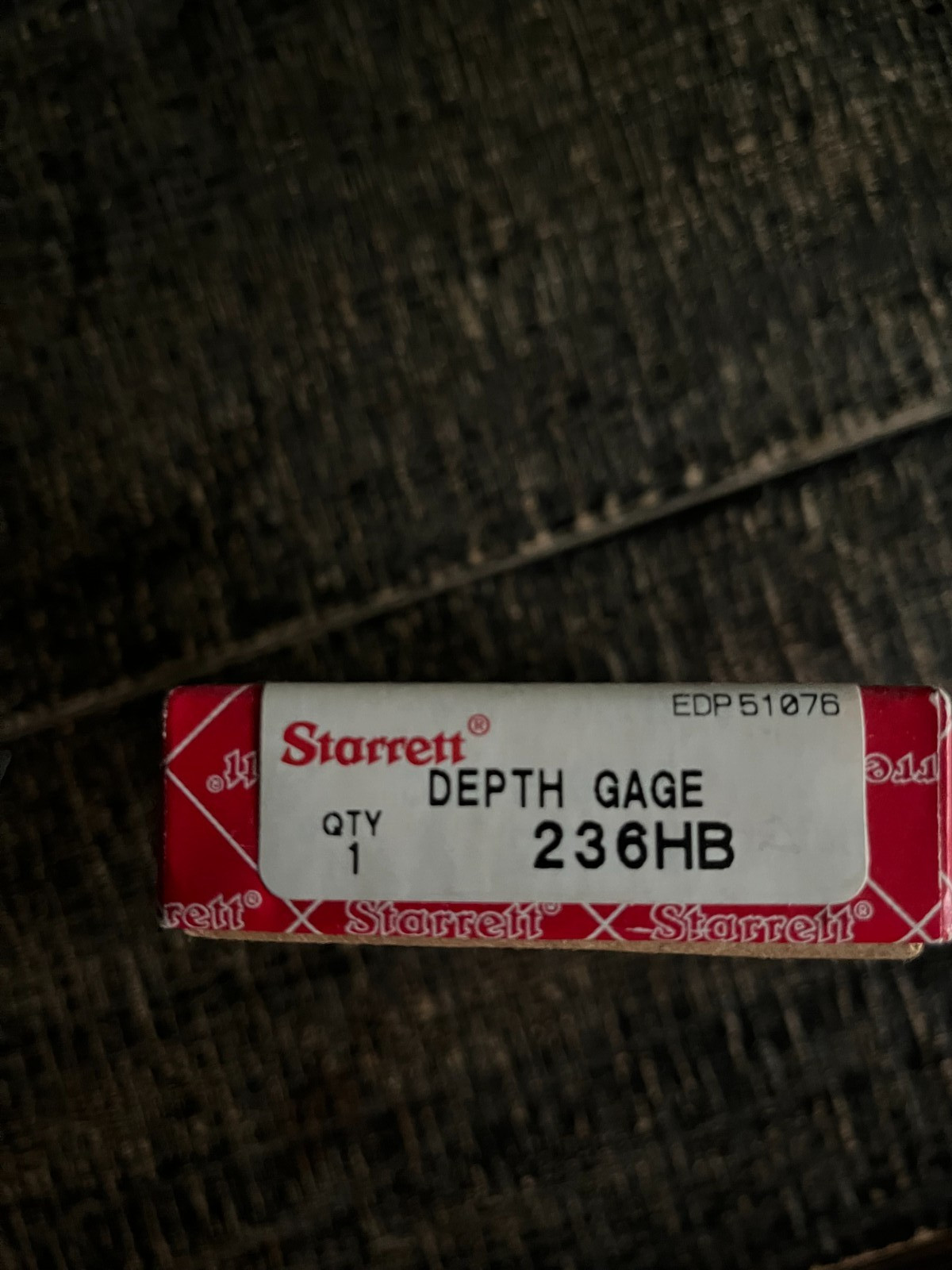 Starrett, Depth Gage 236HB, Box Only, For Storage NO Tool