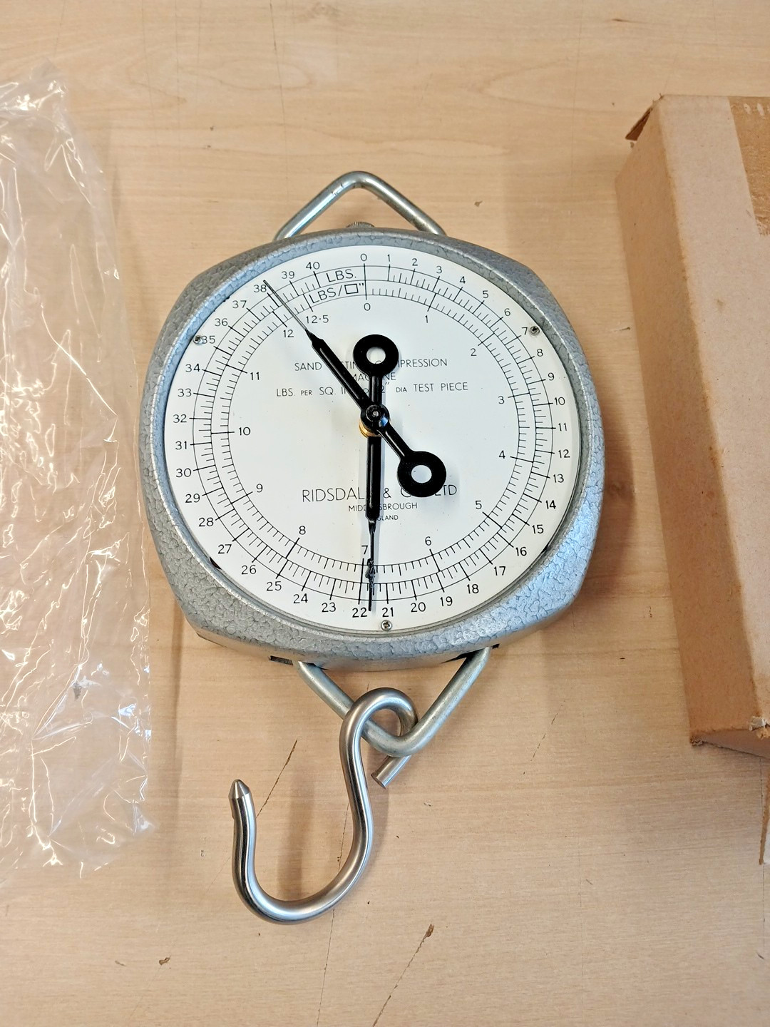 Vintage Ridsdale & Co Sand Testing Compression Machine Scale 40lb Foundry Tool