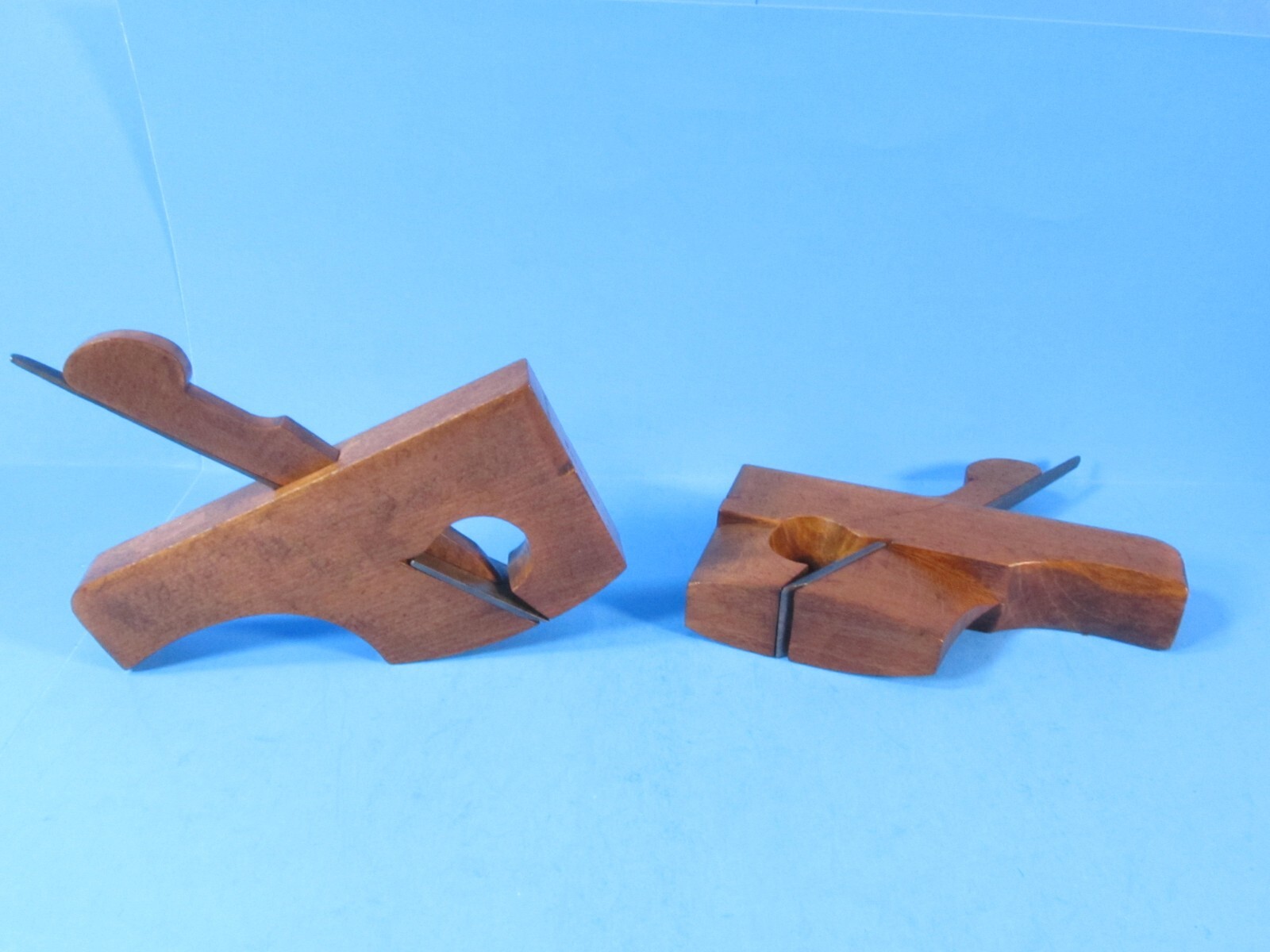 matched pair coachmakers wood rabbet molding planes same cutting radius on both
