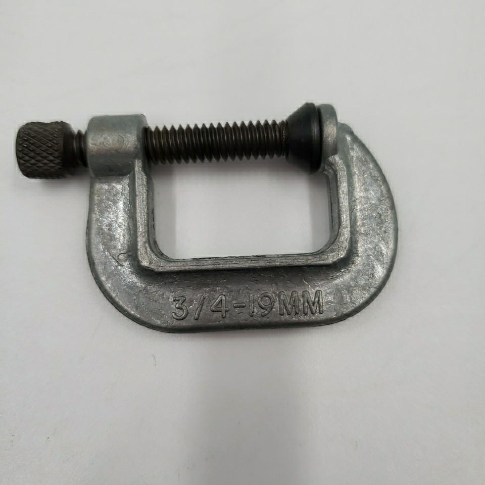 Vtg C Clamp USA Lot of 7 Adjustable Brand Galvanized Malleable Iron .75-1.25 in