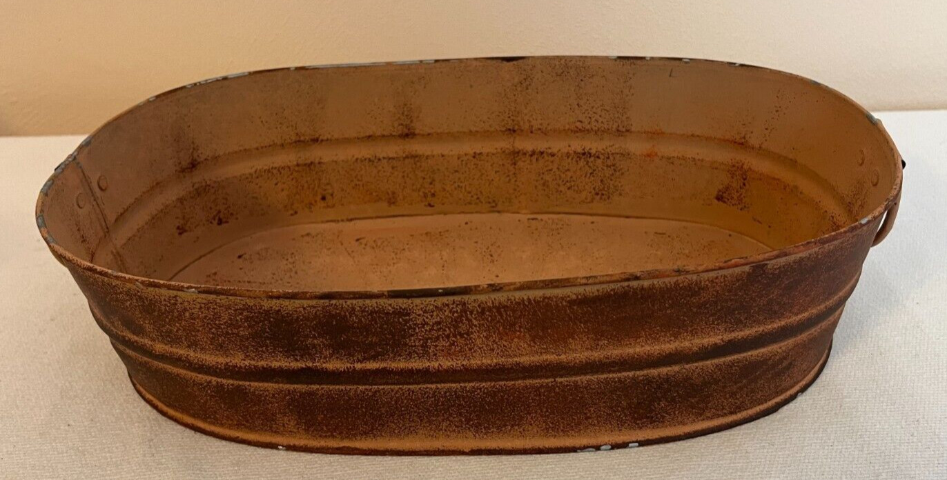 Metal Pan for Decorating Home Decor OLD LOOKING 13″ x 7″ x 4″