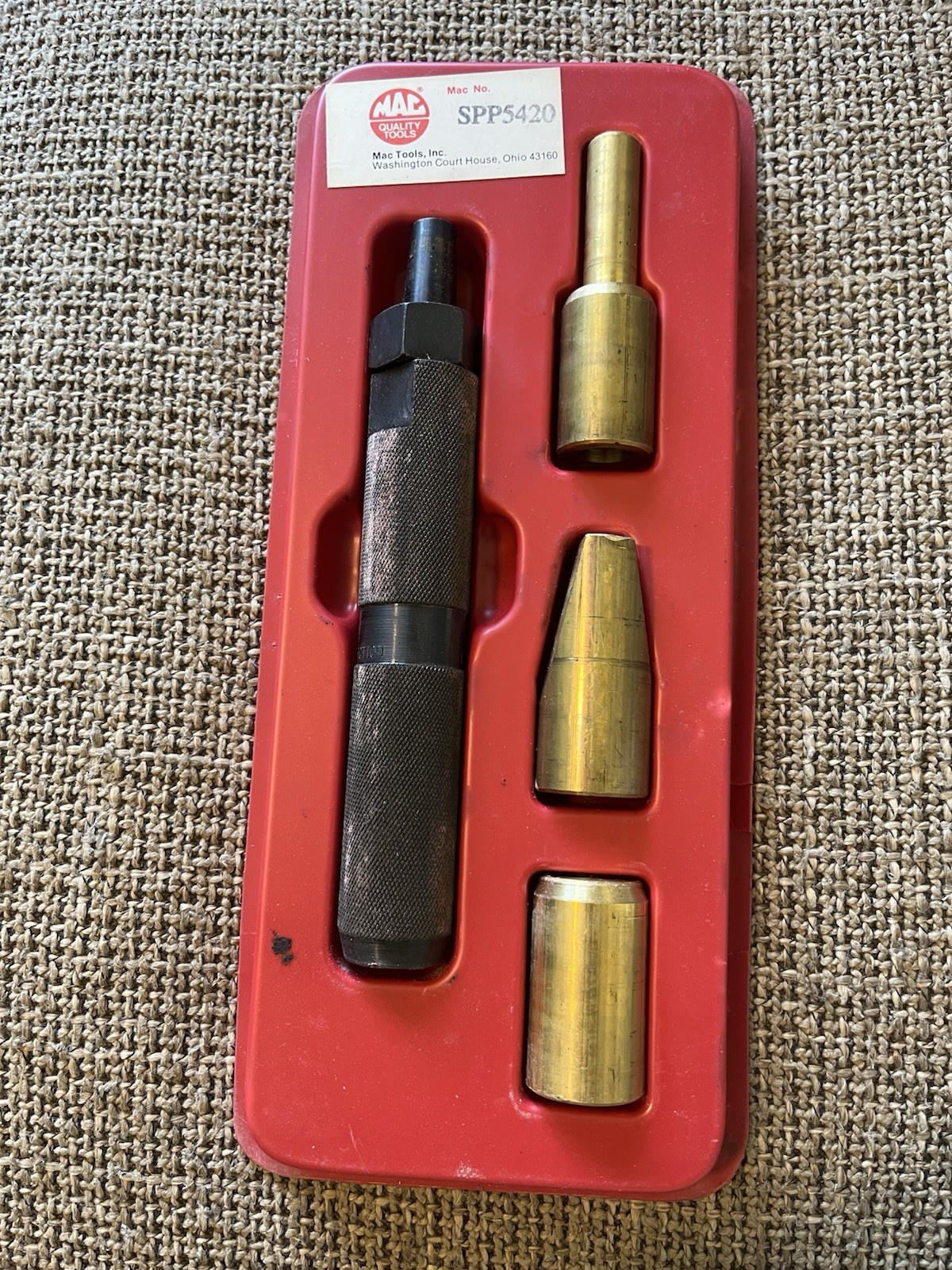 MAC Tools (SPP5420) 4pc Brass Punch Driver Set Kit in Original Red Tray USA