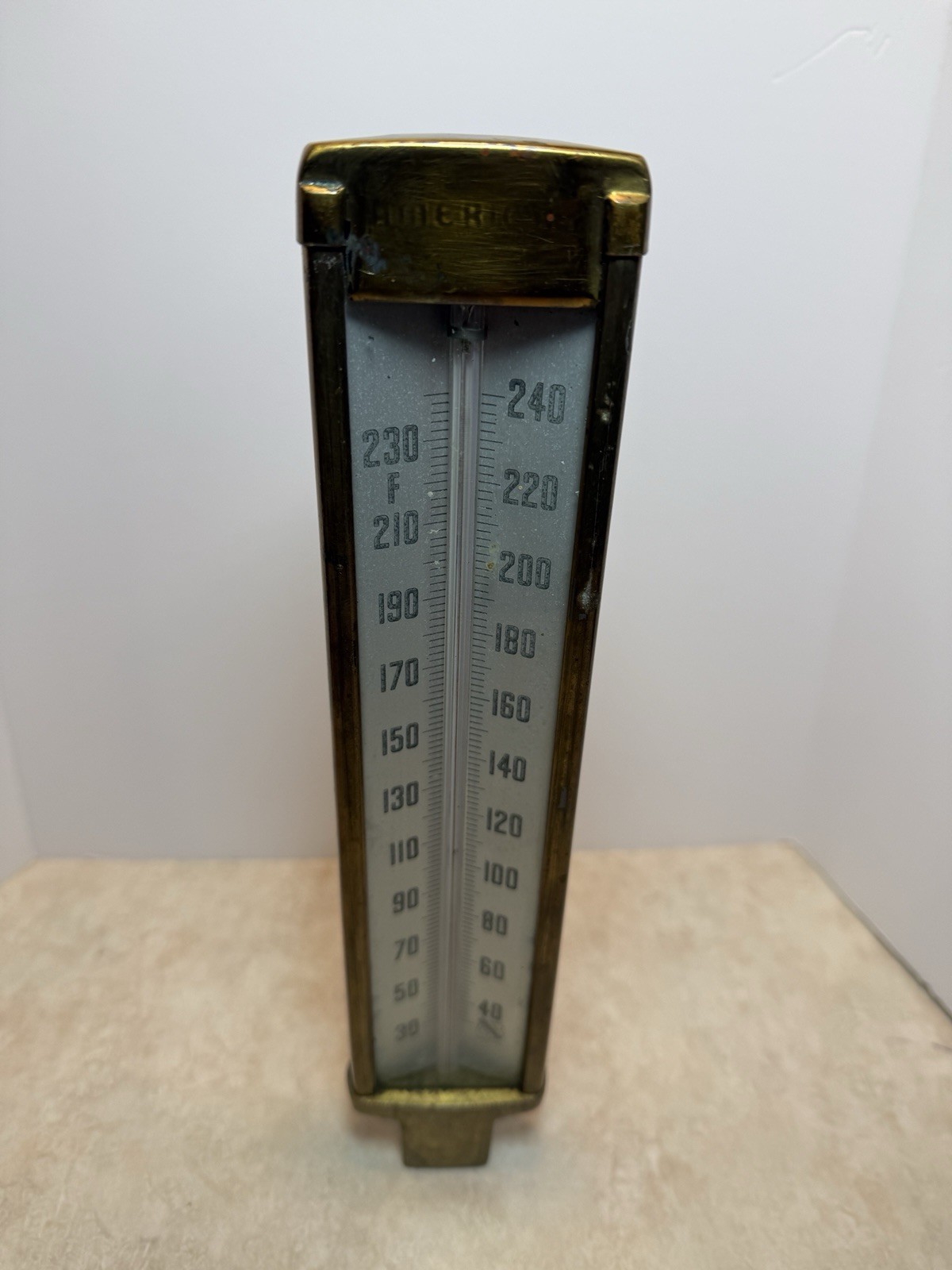 Antique Vintage STEAM BOILER ENGINE TEMPERATURE GAUGE Brass Victorian