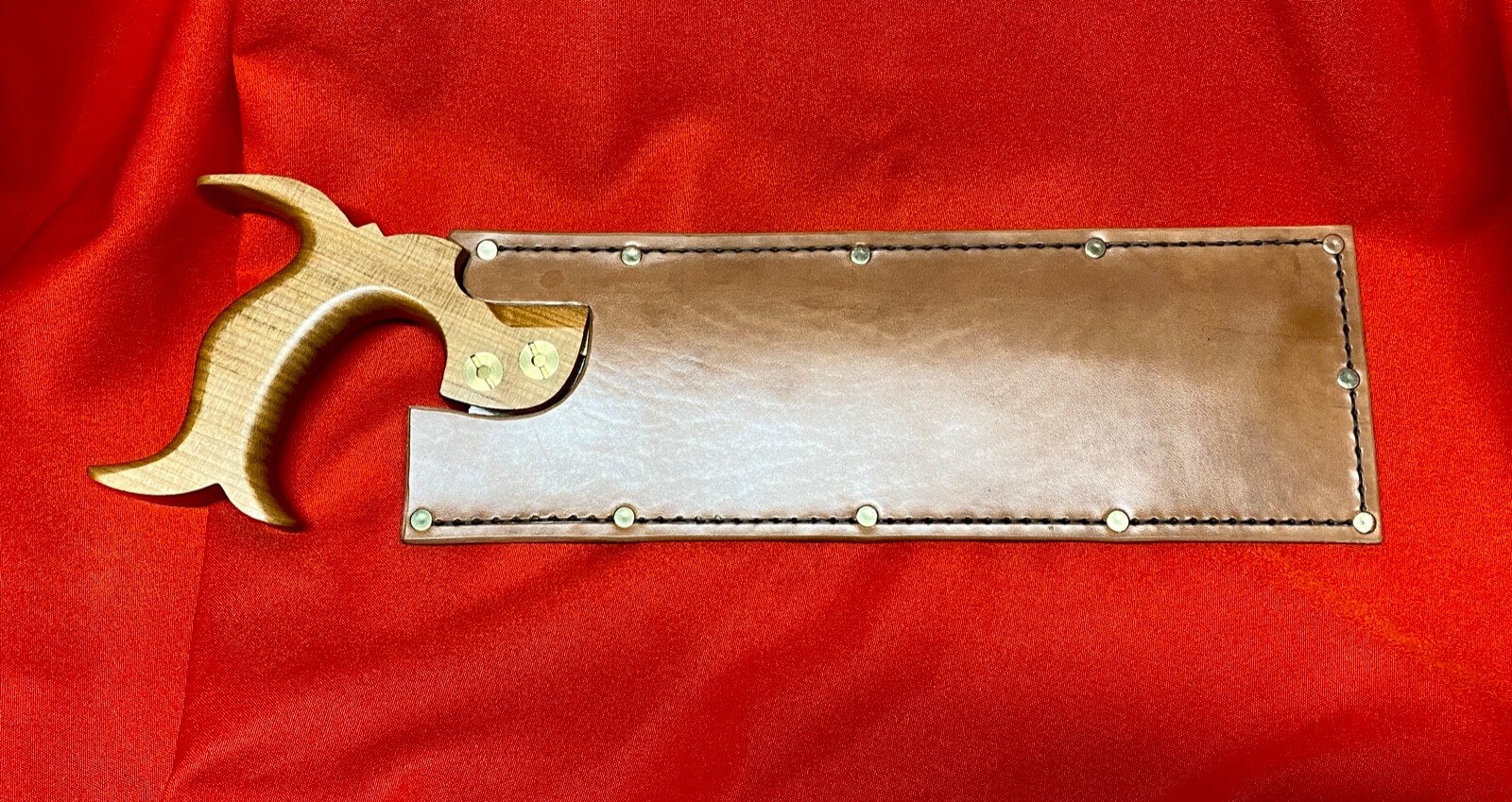 Florip Tool Works 10″ Dovetail Saw Cowhide Saw Blade Cover Hand Made in USA