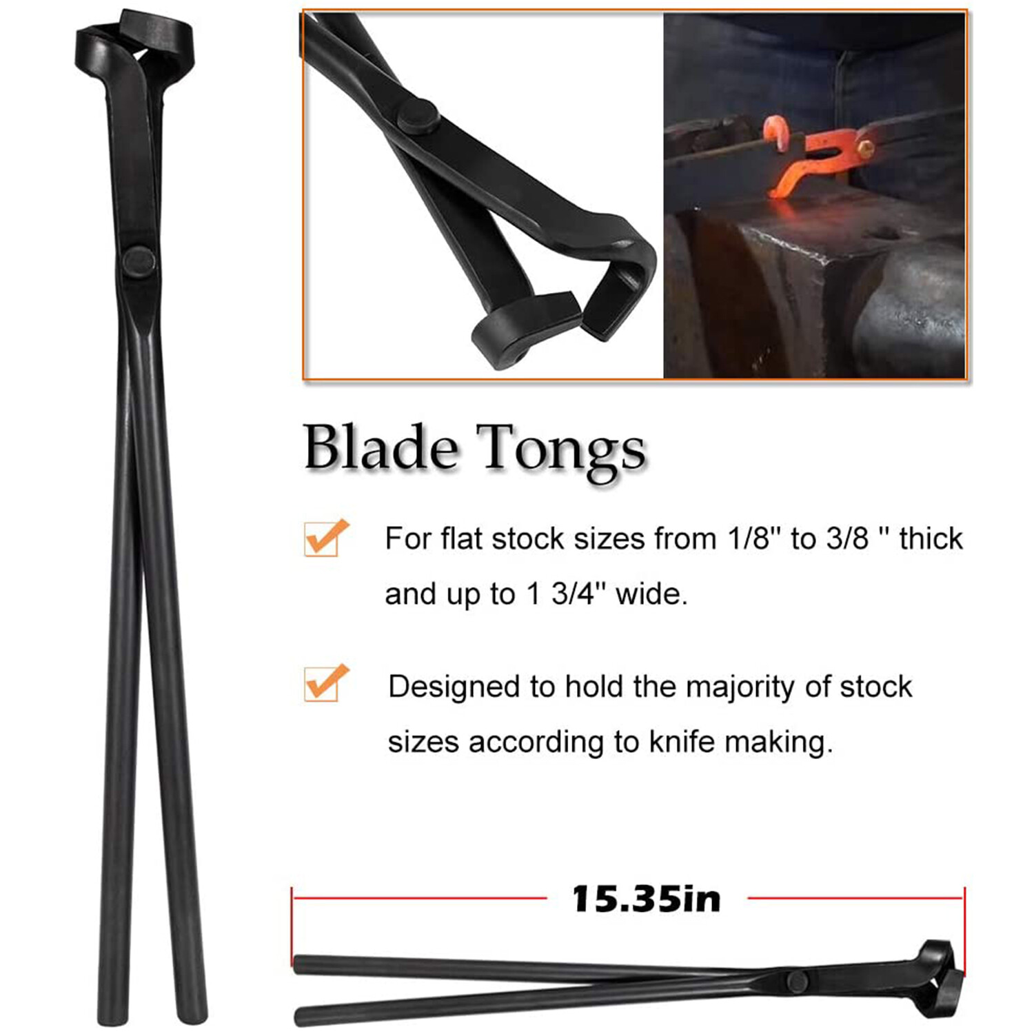 Knife Making Tongs Bladesmith Tong Set & Blacksmith Hammer 1.5 kg Forge Tools