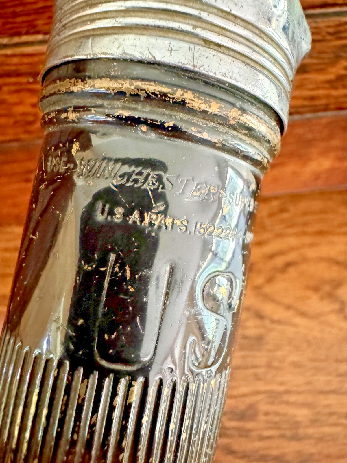 Vintage 1930s Winchester Brass 3D Fish Flashlight USN US Navy Military Stamped